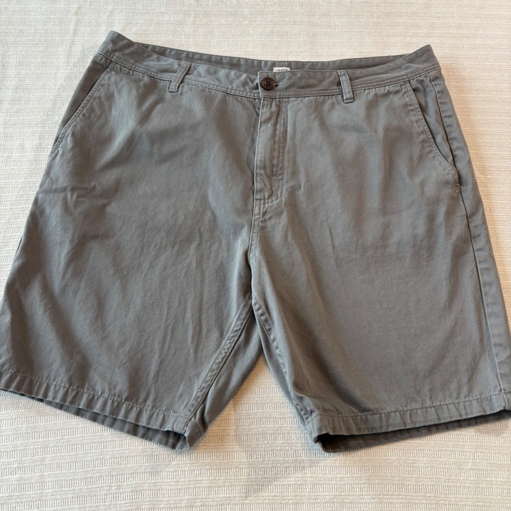 Katin Mens Chino Walk Shorts Gray Cotton Twill Size 38 Surf Casual